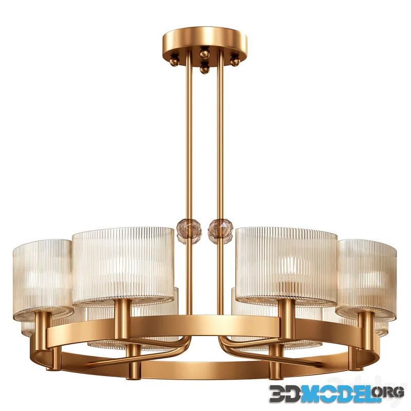 Small chandelier Chicago matte gold