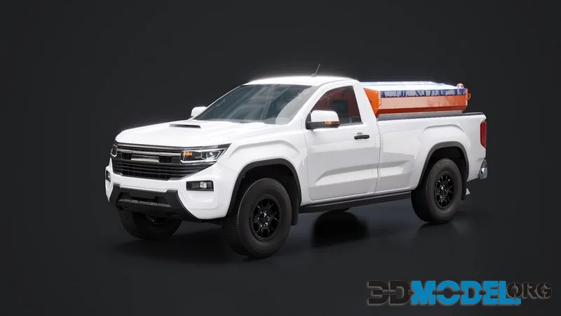 Snow Plow Pickup Truck  – Winter Service Utility Vehicle with Spreader (PBR)