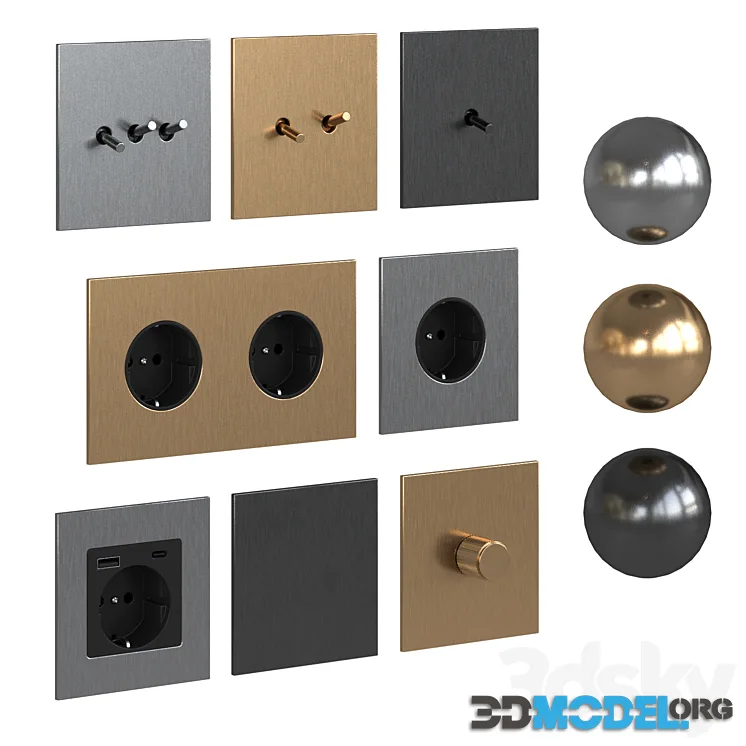 Socket and switch set Avoir 2