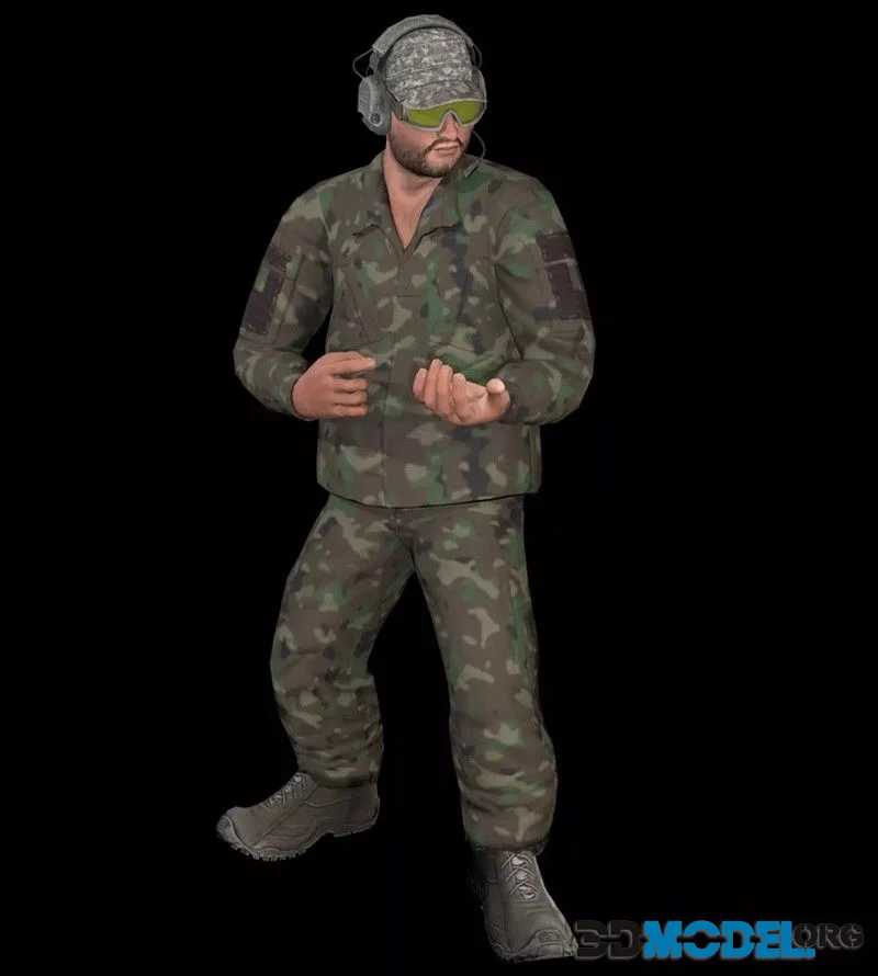 Soldier with the set of animations 15 pcs (PBR)