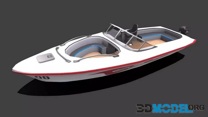 Speedboat Low-poly PBR low-poly (PBR)