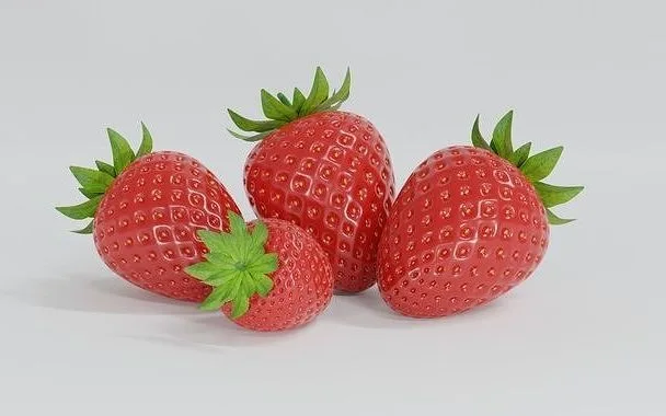 Strawberry low-poly (PBR)