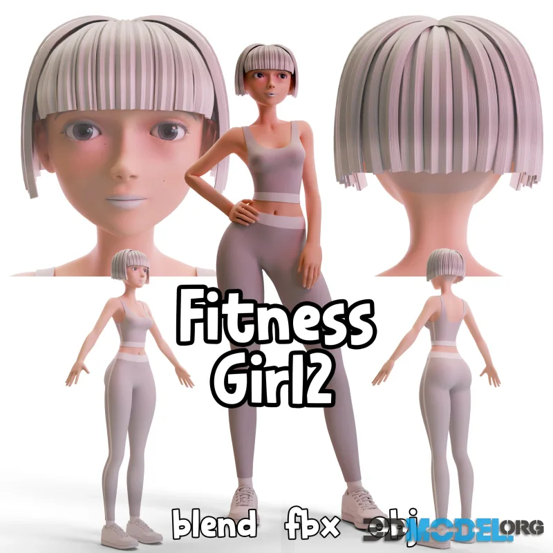 Stylized Fitness Girl 2 (PBR)