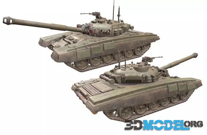 T-72 Main Battle Tank Low-poly (PBR)