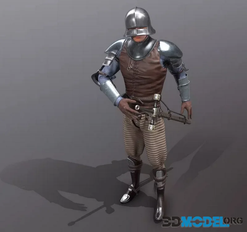 3D Model – TAB Medieval Knight – 2 low-poly (PBR)