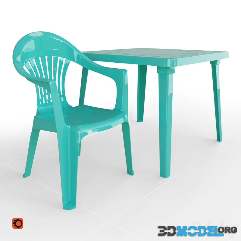 Table and chair Turquoise