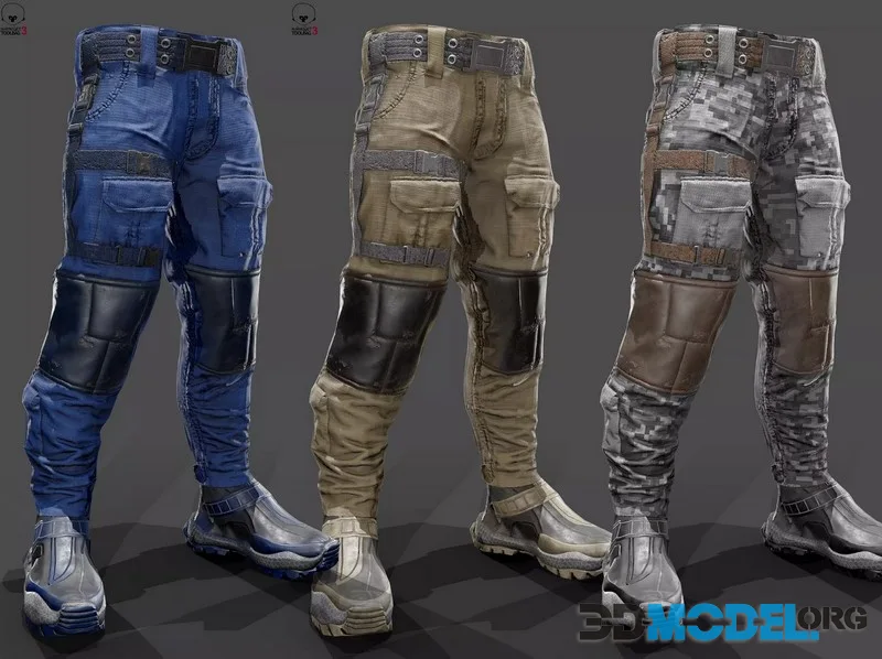 Tactical pants low-poly (PBR)