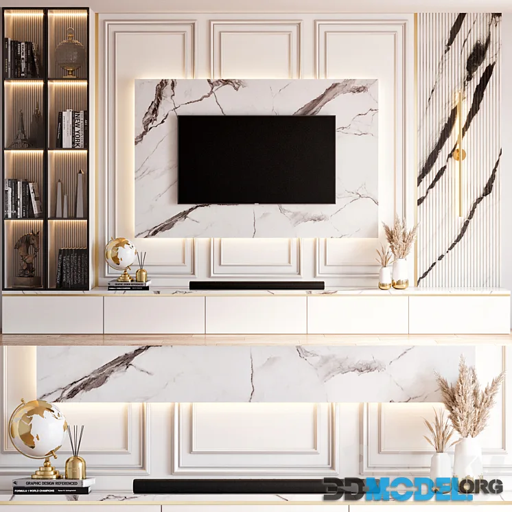 TV Wall 13 with a globe