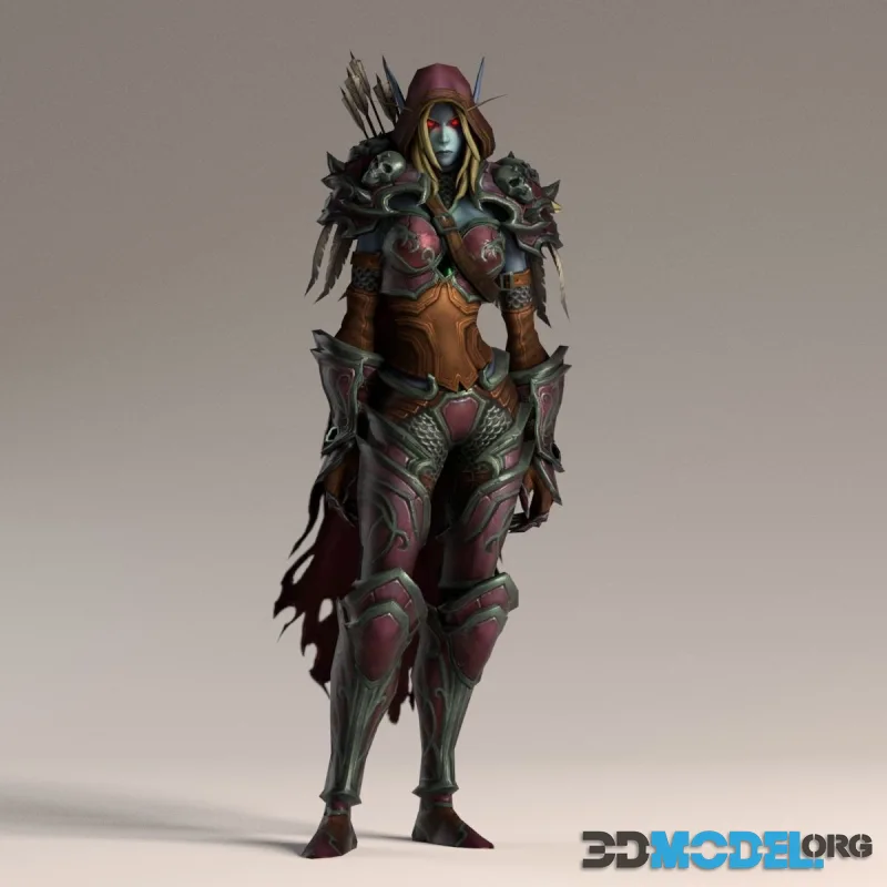 Warcraft Sylvanas Windrunner Animated and Rigged (PBR)
