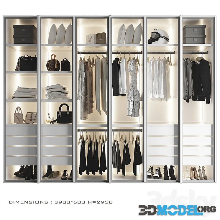 Wardrobe with glass doors 6