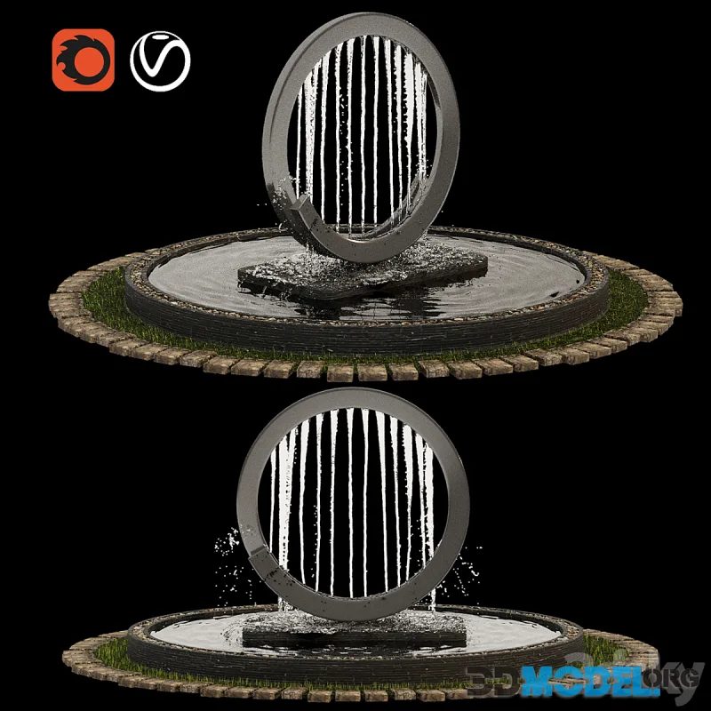 Water Fountain For Gardens And Parks + Stones And