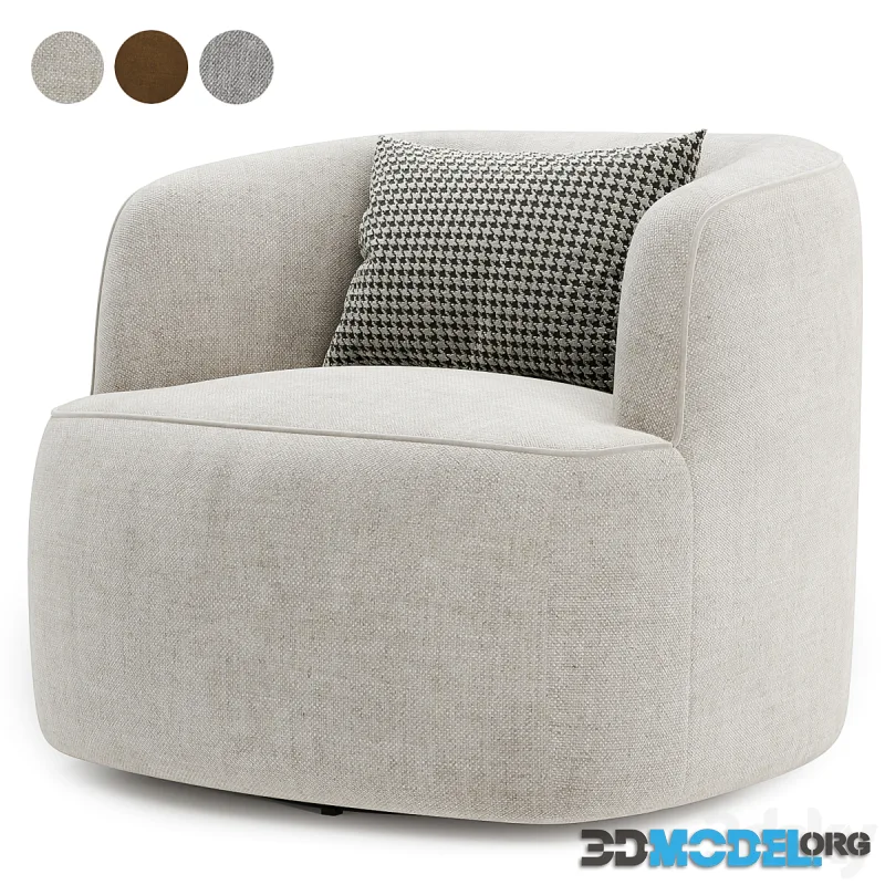 Wayfair Wide Boucle Upholstered Swivel Armchair