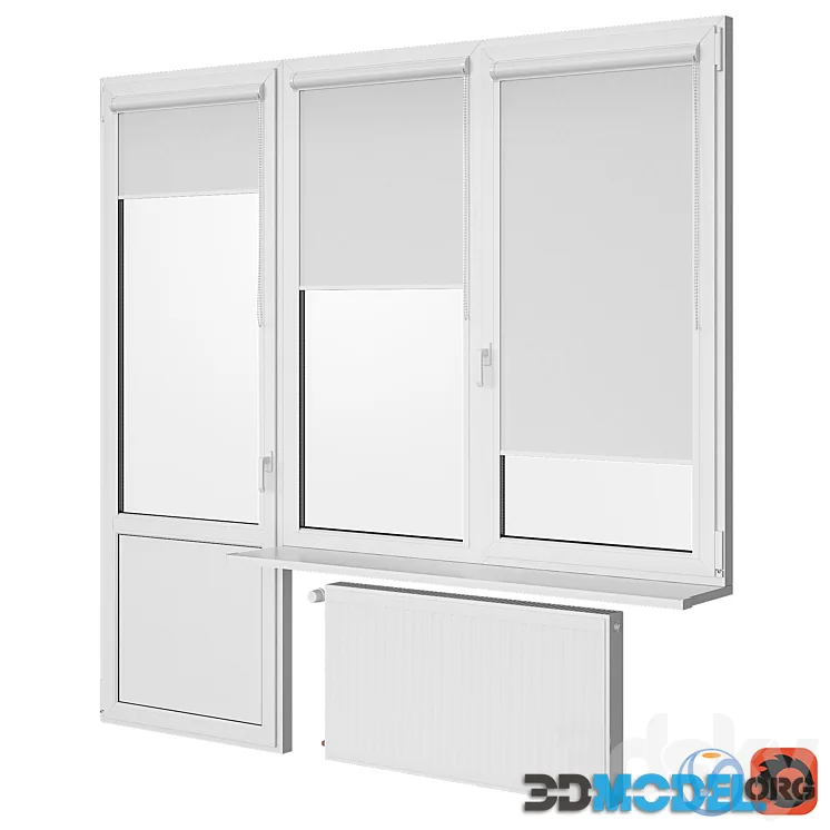 Windows (balcony block with a radiator)