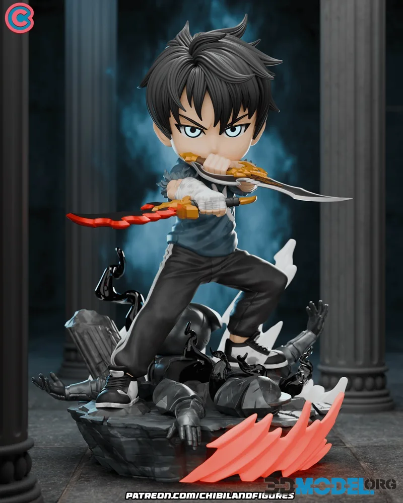 Chibi Land Figures - Sung Jin Woo Chibi - Solo Leveling – Printable