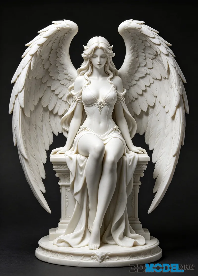 Sitting Guardian Angel – Printable