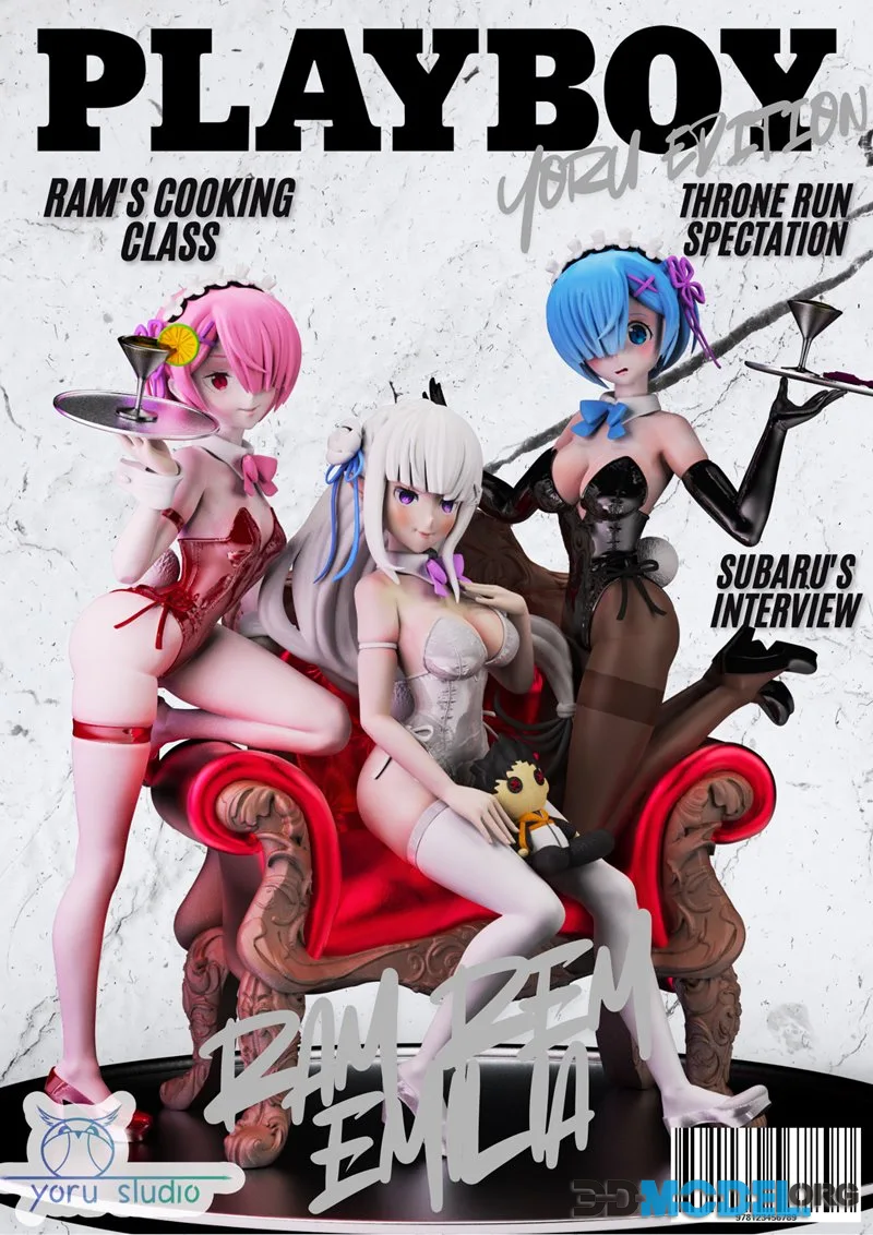 Yoru Studio - Ram, Rem, Emilia Bunny suit girls – Printable