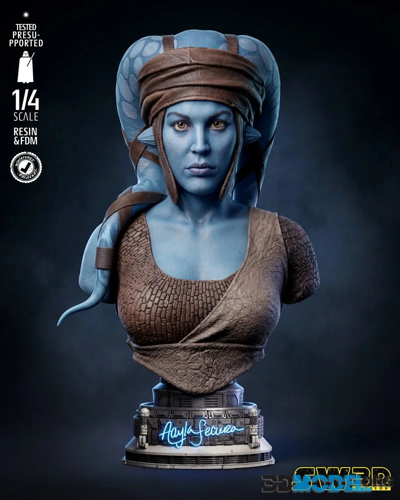 SW3D - Aayla Secura Portrait Bust – Printable