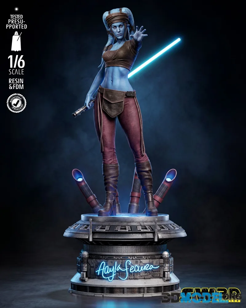 SW3D - Aayla Secura Sculpture – Printable
