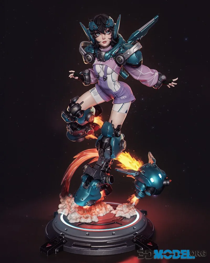 CA 3D Studios - Nillai and BBlue (Mechagirl) – Printable