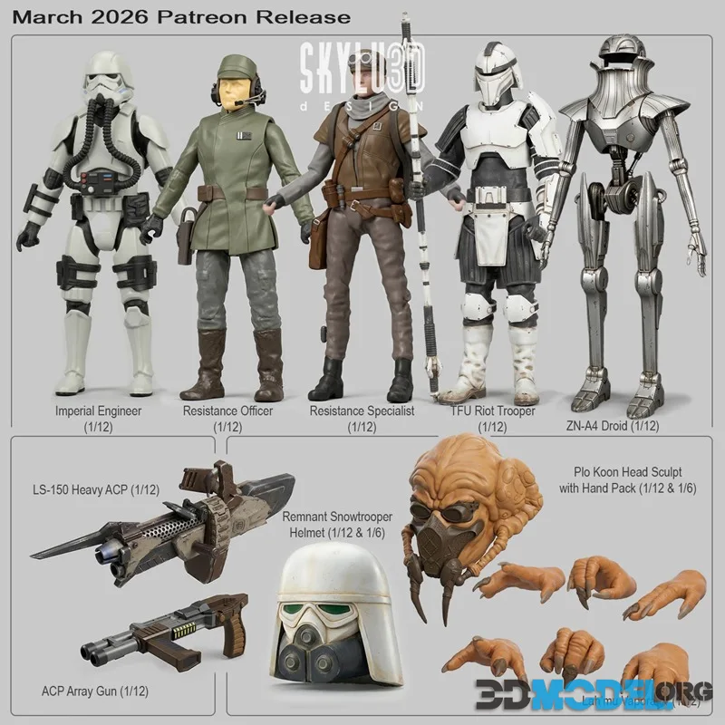 Skylu 3D Props March 2026 – Printable