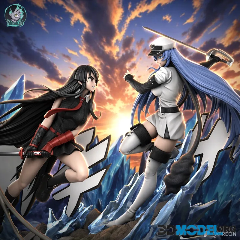 Kaidan3D - Akame x Esdeath – Printable