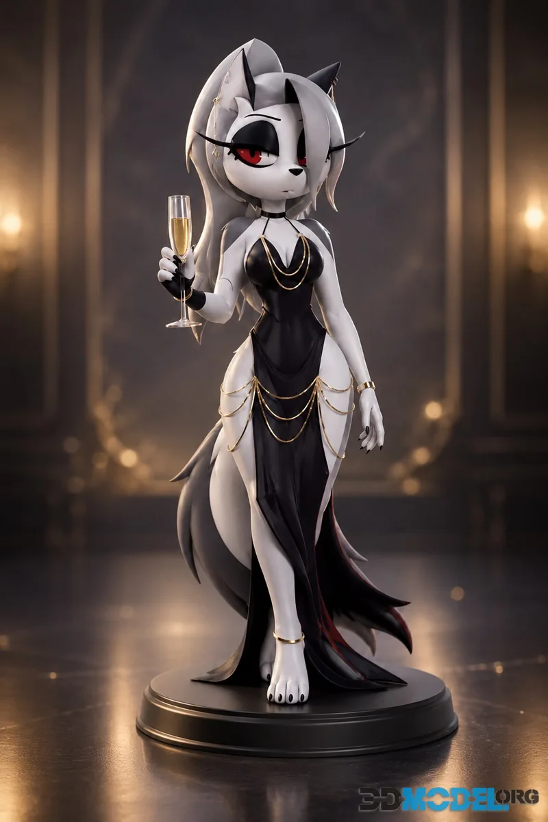 Loona Elegant Evening Dress Figurine – Printable