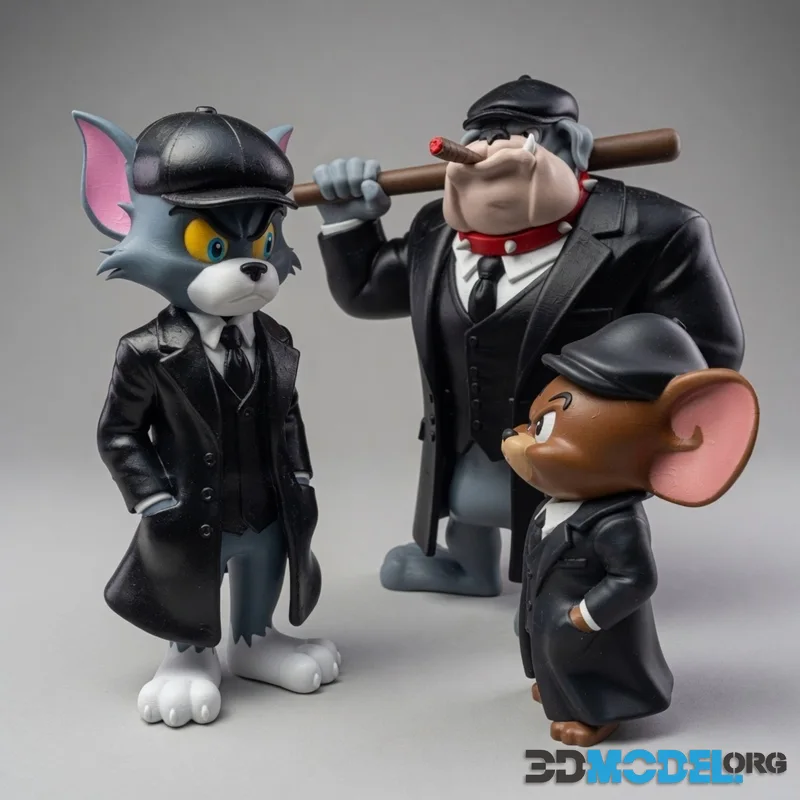 Tom, Jerry and Spike Gangster Peaky Blinders - Urban Vibes Fan Art – Printable