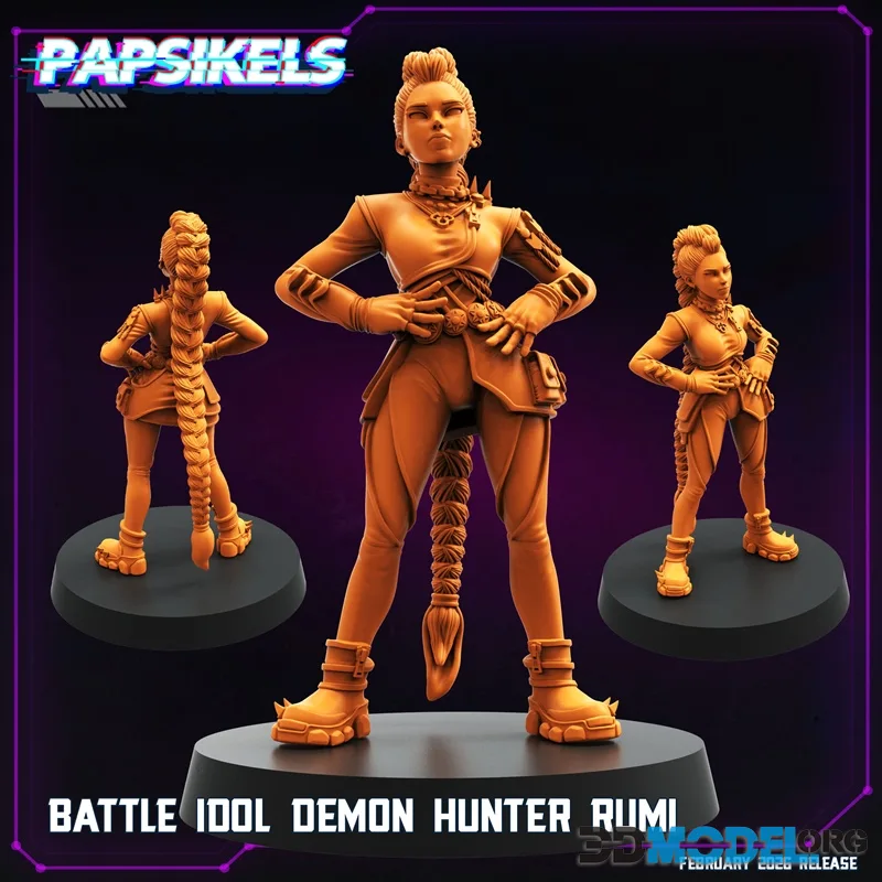 Papsikels Miniatures - Battle Idol Demon Hunter Rumi – Printable