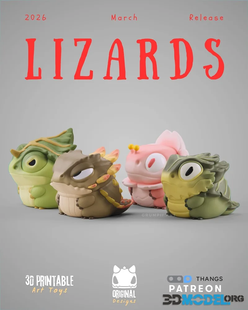 Grumpii Art Toy - Lizards – Printable