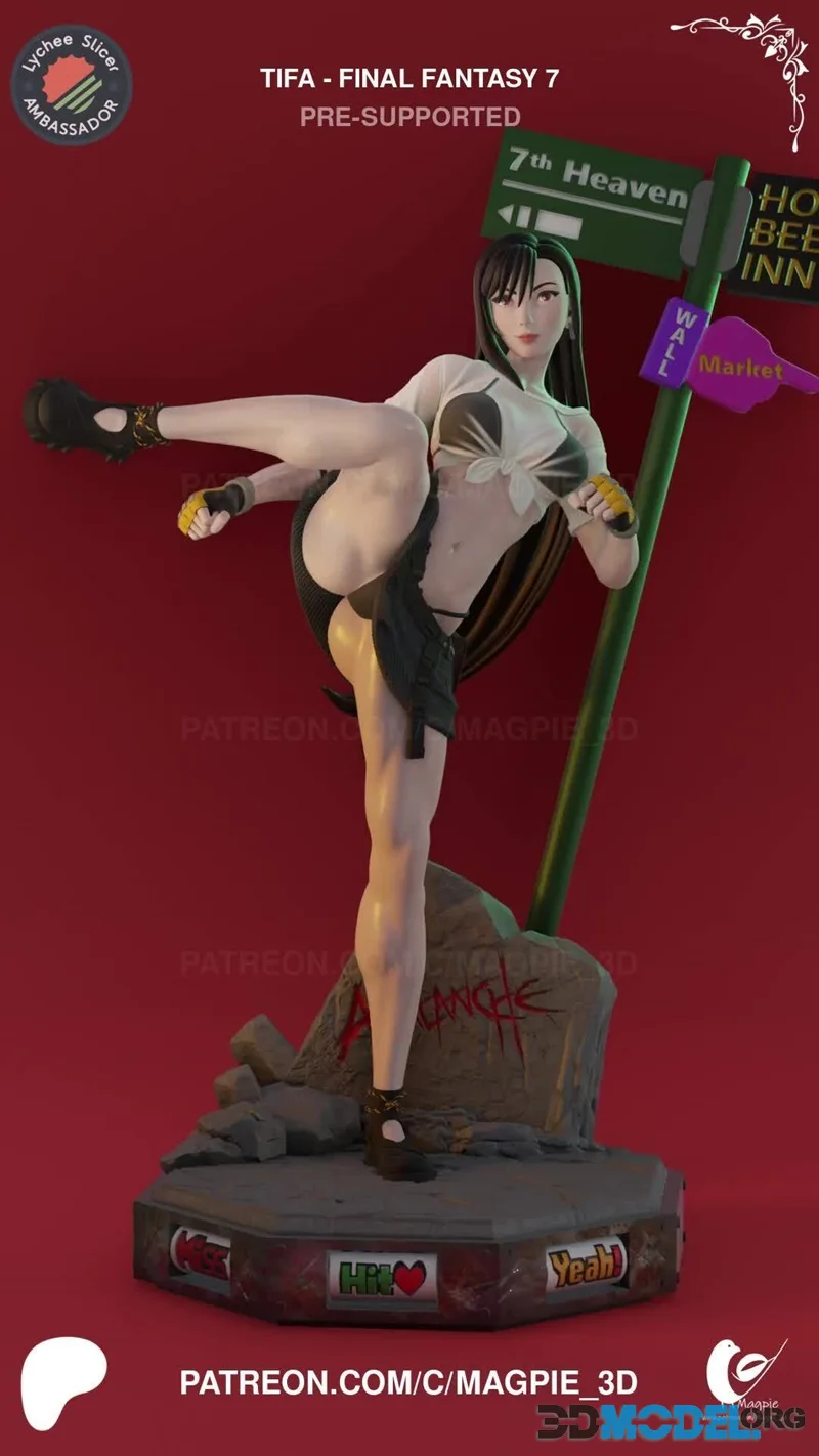 Magpie 3D - Tifa Final Fantasy VII – Printable