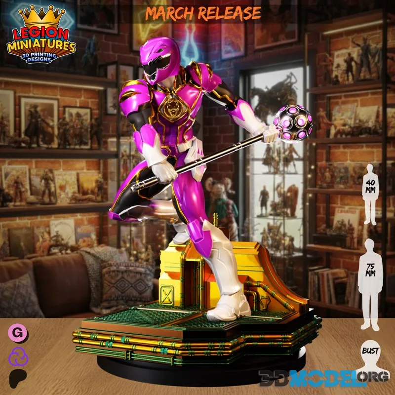 Legion Miniatures - Marvel - Pink ranger – Printable