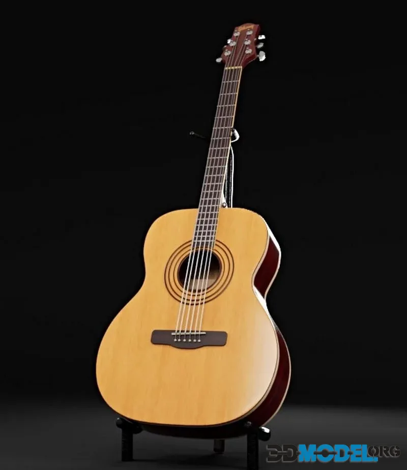 Acoustic guitar on the stand (PBR)