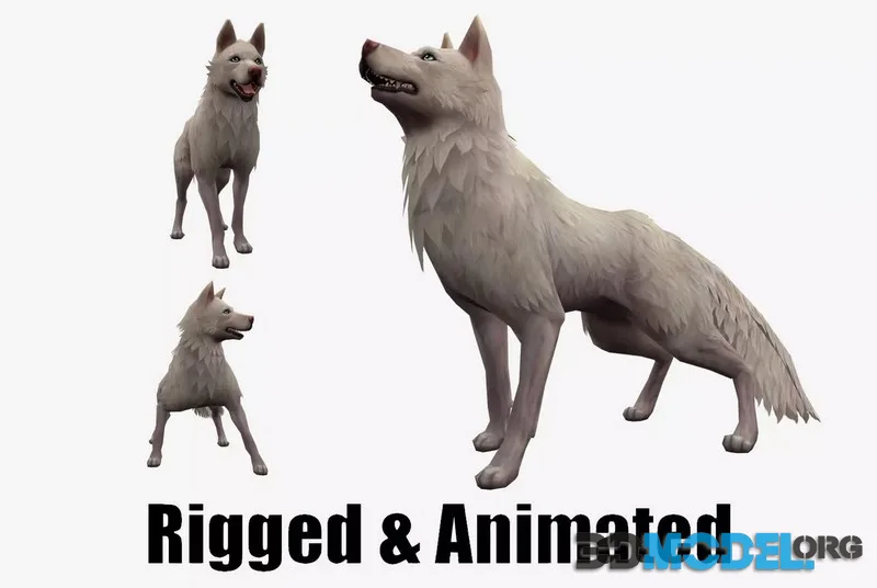Animated dog low-poly (PBR)