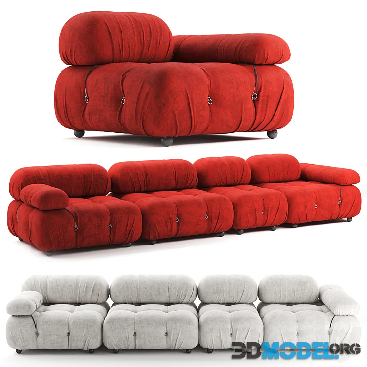 B&B Italia CAMALEONDA SOFA, light and red color