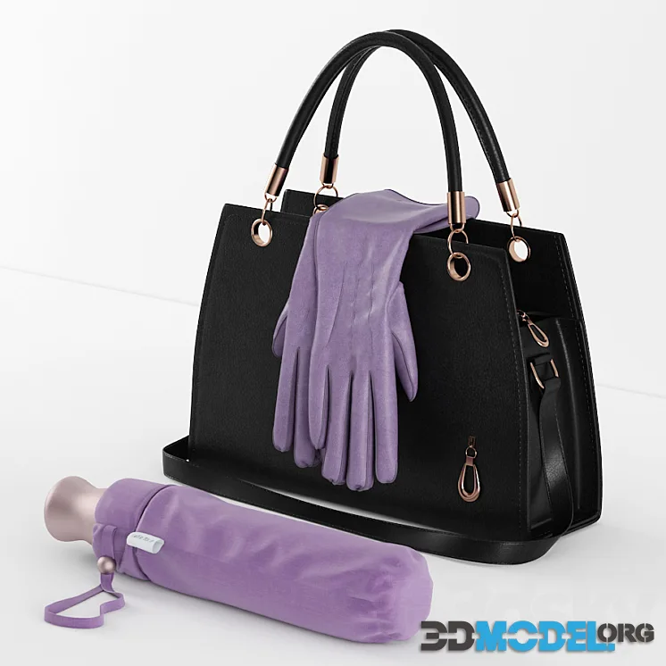 Bags, gloves and an umbrella in the bag