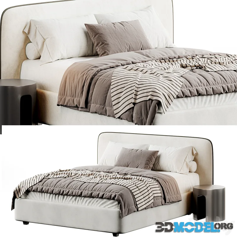 Barry bed by Lavsit with bedside table
