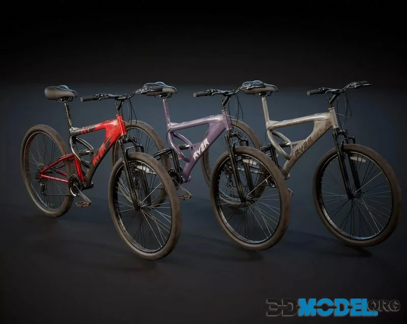 Bicycle – 3 Color Variations low-poly (PBR)