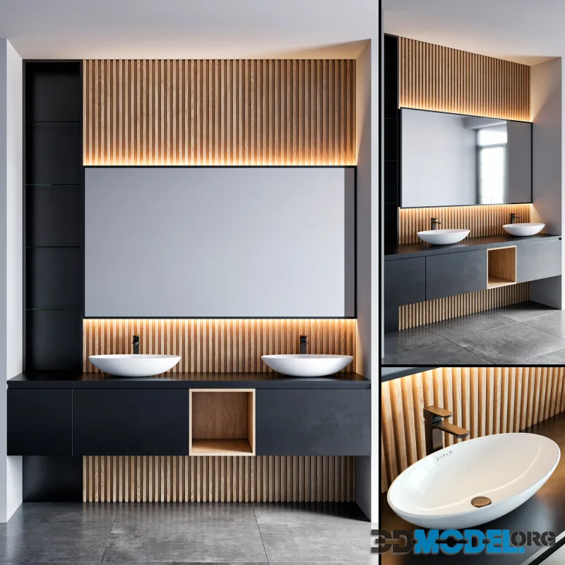 Black & wood bathroom furniture 39