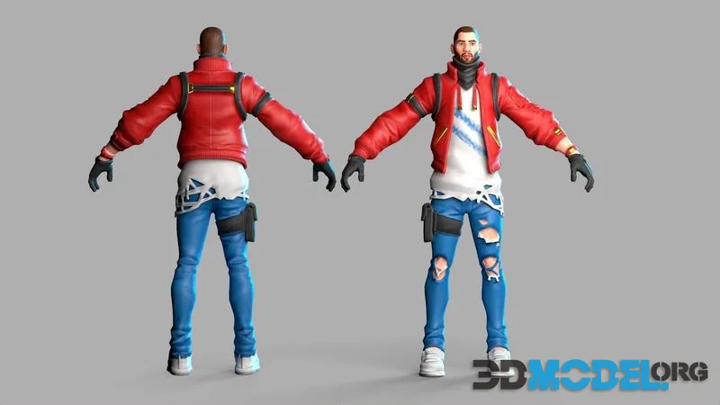 Cartoon Male Character Low-poly