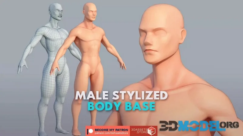 Character – Male Body Base Stylized Included High Poly low-poly (PBR)