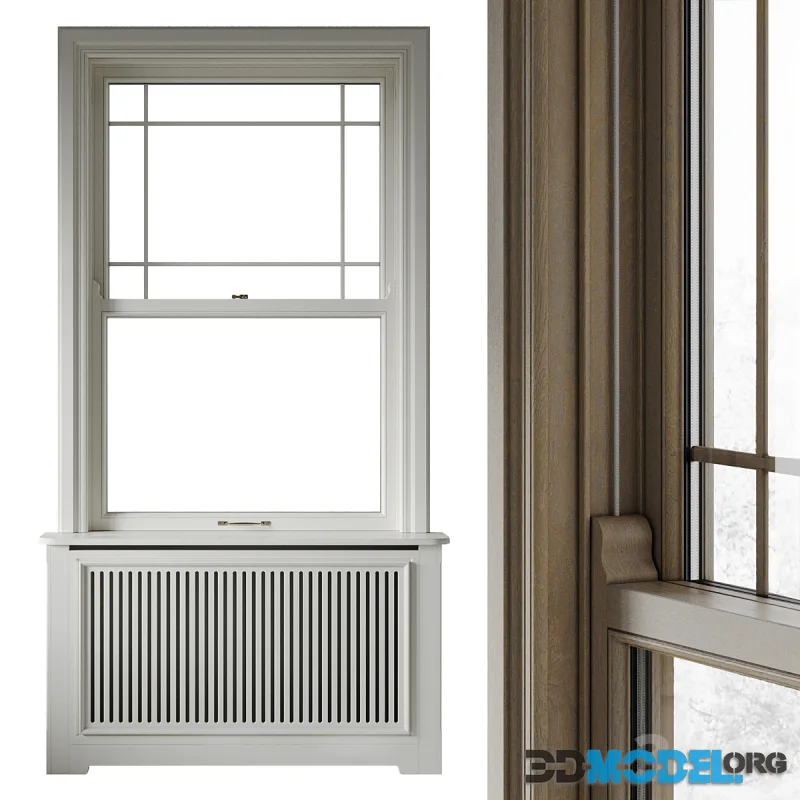 Classic window with radiator screen 007