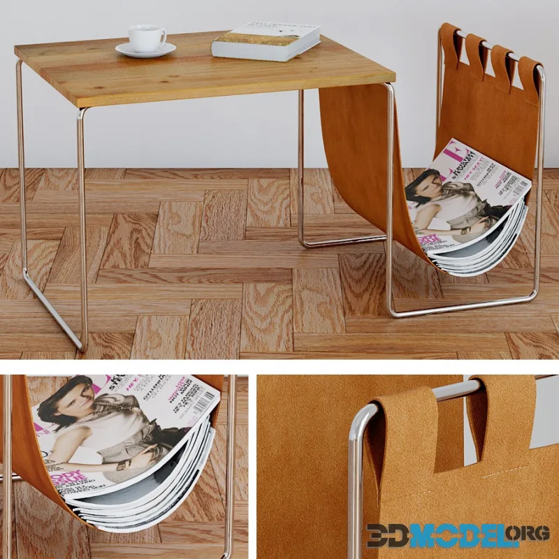 Coffee table with magazine rack