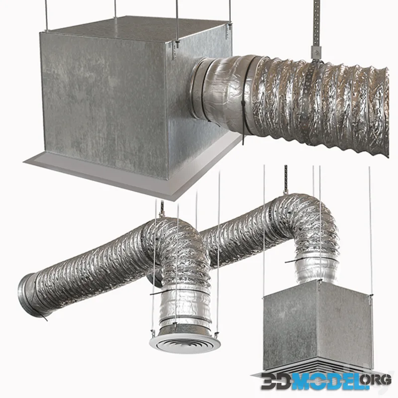 Corrugated ventilation pipe with diffuser