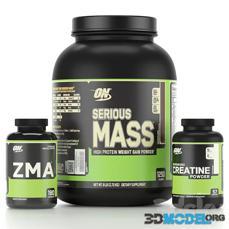 Cratin & serious mass & zma supplement bottle