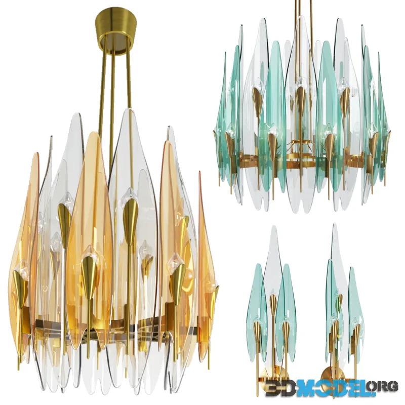Dahlia Chandelier by Max Ingrand for Fontana Arte, 1954