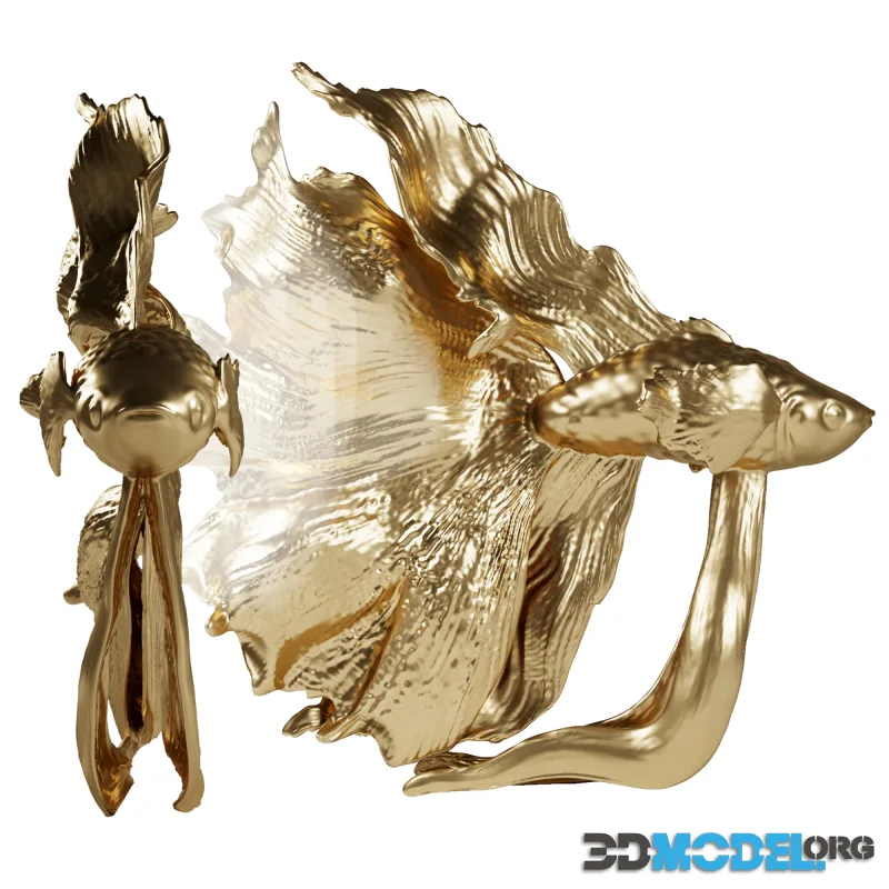 Deco Object Betta Fish Gold Small