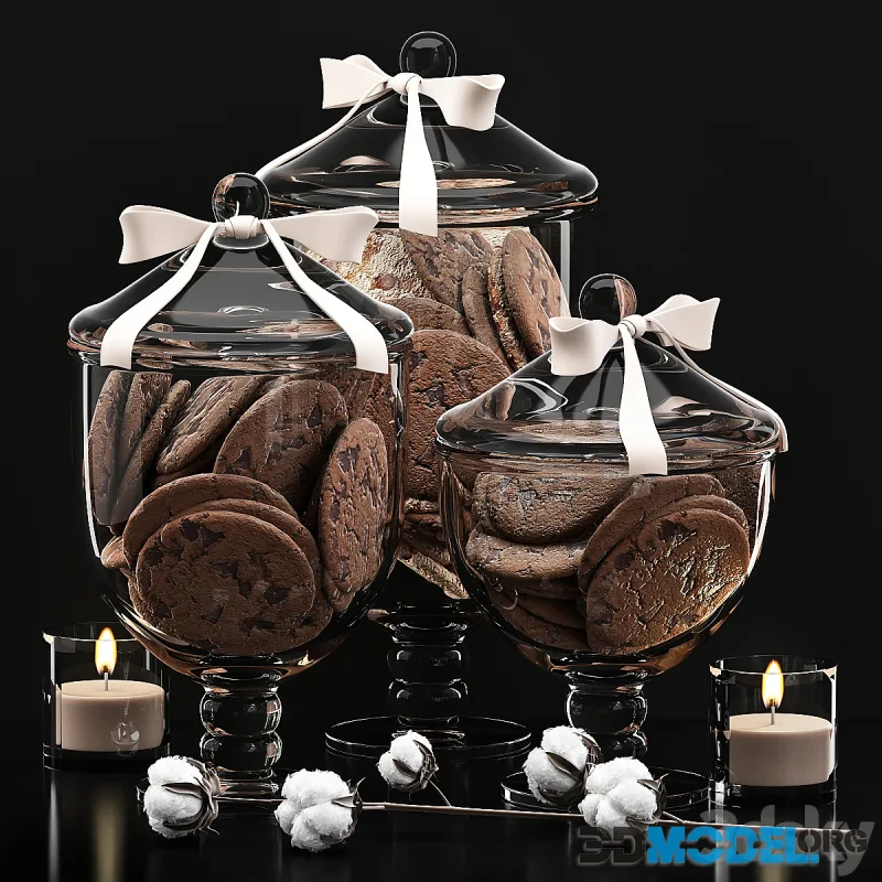 Decor for interior with chocolate cookies