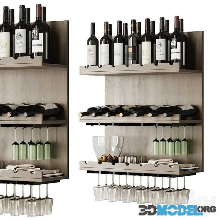Decorative set of wine and glasses