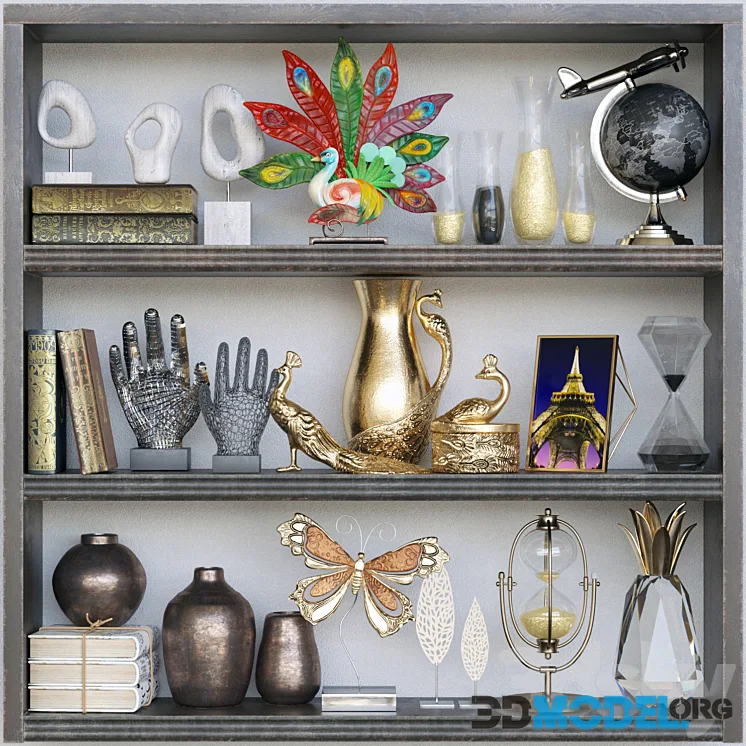 Decorative set with books and figurines 13