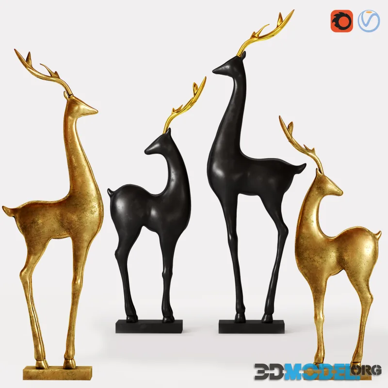 Deer_statue 2 PBR materials